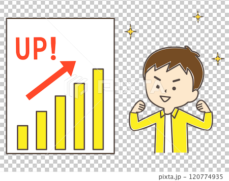 A boy smiling and posing in celebration after seeing his report card 120774935