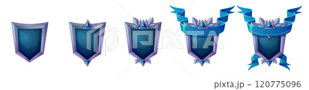 Decorative fantasy game rank ui design badges 120775096