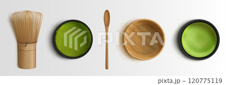 Traditional matcha tea 3d set 120775119