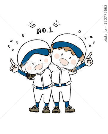 肩組みする野球少年 肩組みする野球少年 120775662