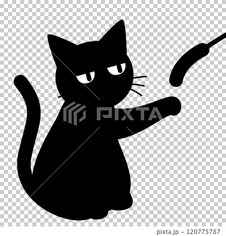 猫じゃらしで遊ぶ猫のイラスト 120775787