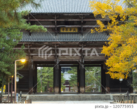 秋の東大寺南大門 120775955