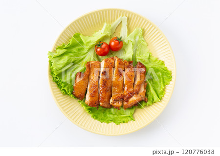 鶏もも肉の照り焼きチキンステーキ 120776038