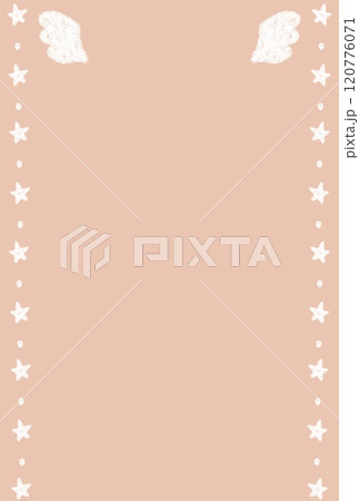 オレンジ色のシンプルな羽と星の背景 120776071