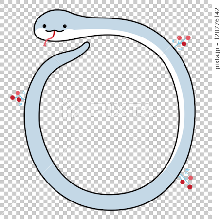 Circular frame snake illustration material 120776142