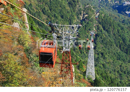 紅葉の御在所岳と御在所ロープウェイ 紅葉の御在所岳と御在所ロープウェイ 120776157