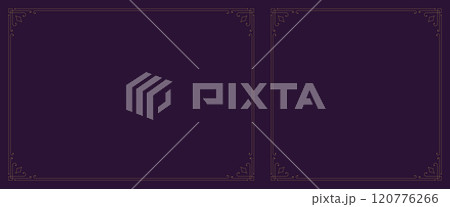 Vintage classic luxury filigree golden ornate frame with corner set vector illustration 120776266