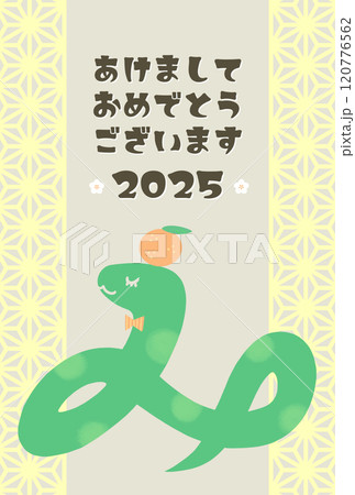 巳年のシンプルでかわいい年賀状テンプレート(賀詞1) 巳年のシンプルでかわいい年賀状テンプレート(賀詞1) 120776562