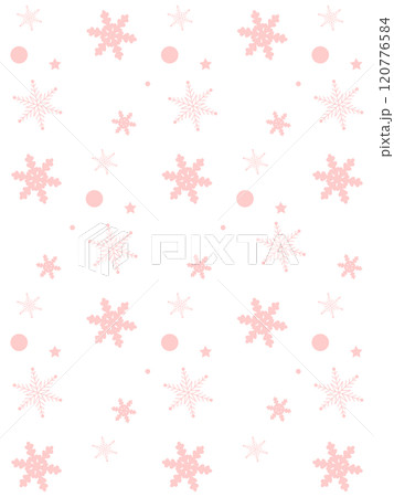ピンクの雪の結晶パターン背景イラスト　シンプル 120776584