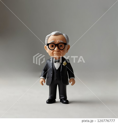 粘土ロイド白髪の高齢男性 120776777