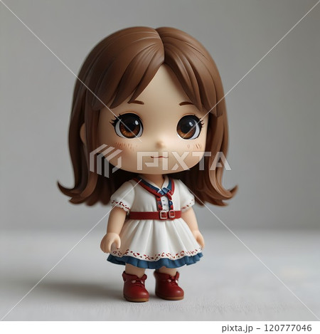 粘土ロイドかわいい洋服を着た少女 120777046