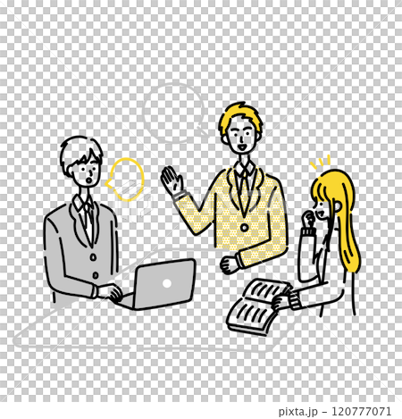 会議をするビジネスパーソンのイラスト素材 120777071