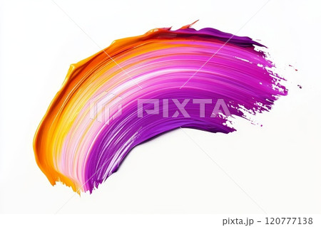 A vibrant, glossy stroke of paint with a rich texture. 120777138