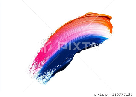 A vibrant, glossy stroke of paint with a rich texture. 120777139