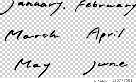 Calendar icon material 12 months handwritten 120777591