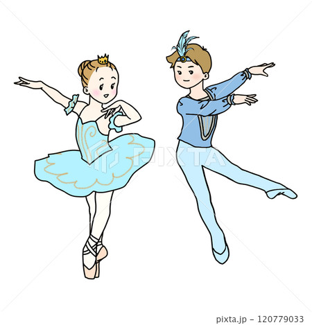 青い衣装で踊るバレエダンサーたち 120779033