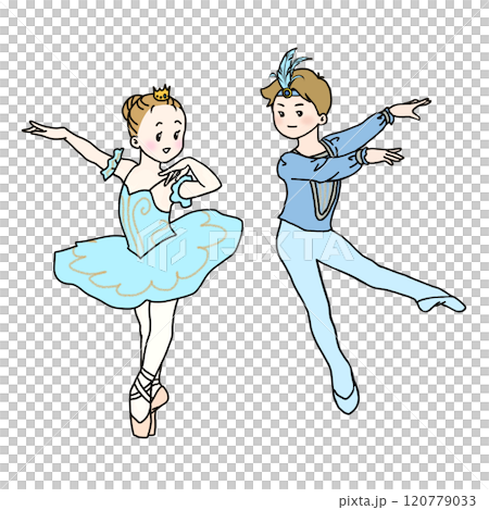 青い衣装で踊るバレエダンサーたち 120779033