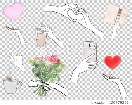 いろいろな動作の手 120779291