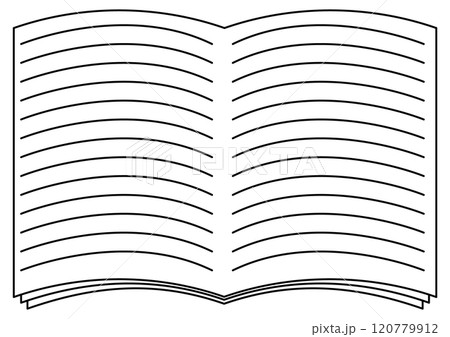 黒　開いたノート 120779912