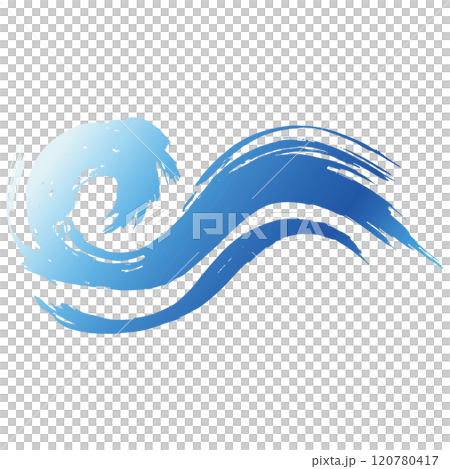 強大的大海、漩渦水、波浪噴霧插畫素材向量 120780417