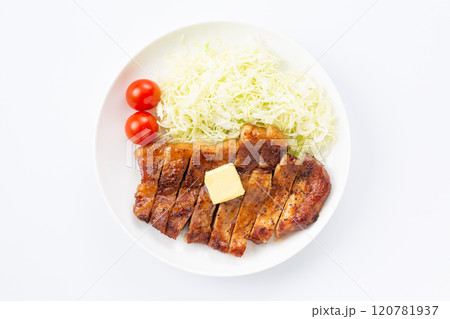 豚の照り焼きステーキ（ポークジンジャーステーキ） 120781937