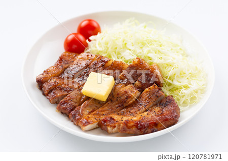 豚の照り焼きステーキ（ポークジンジャーステーキ） 120781971