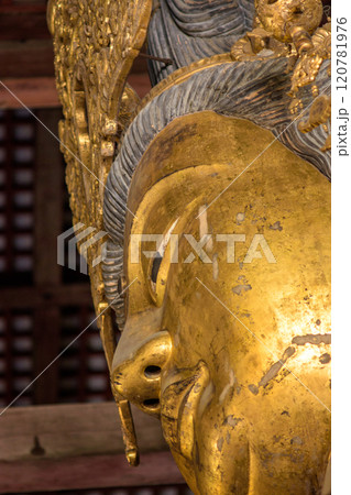 Buddha statue in the Todai-ji buddhist temple in Nara, Japan 120781976