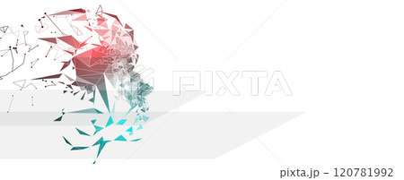 Abstract Artificial Intelligence concept with human face profile Abstract Artificial Intelligence concept with human face profile 120781992