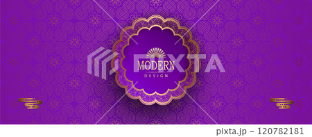 Happy Chinese New Year, purple texture background with round figured frame 120782181