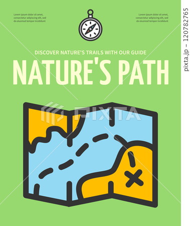 Nature Path Camp Concept Vertical Invitation Placard Poster Banner Card Template. Vector 120782765