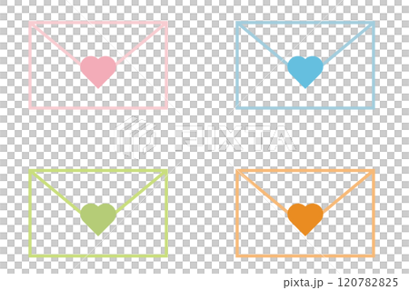 Colorful love letter icon set Colorful love letter icon set 120782825