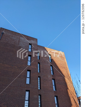 Top Floors of a Highrise Council Block of Flats with Blue Sky 120782896
