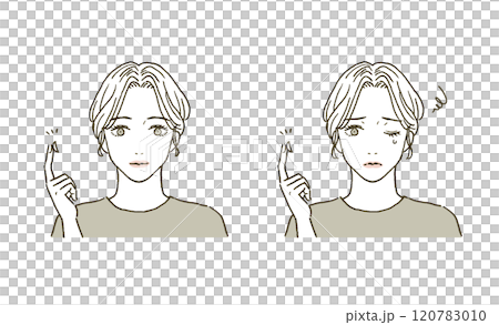 美容隱形眼鏡和女性插圖集 120783010