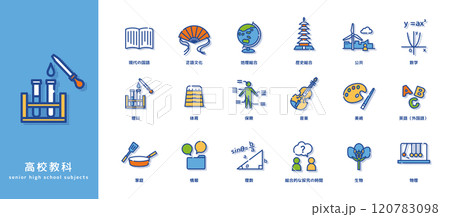 高校 授業 教科 科目 アイコン 高校 授業 教科 科目 アイコン 120783098