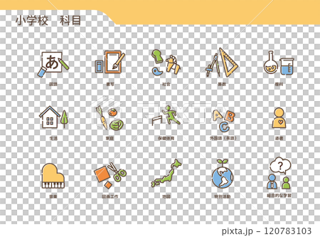 小学校　科目　アイコン　セット 120783103