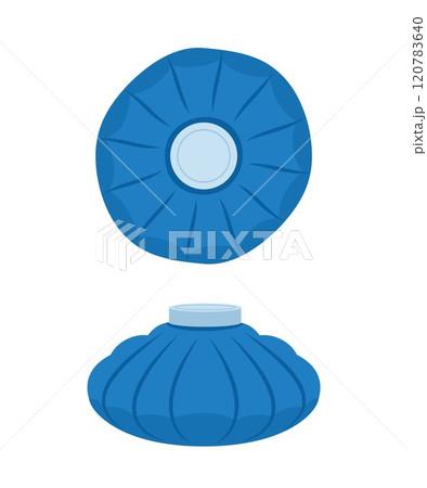 Ice Pack, blue cold compress. First aid treatment element. Vector illustration. 120783640