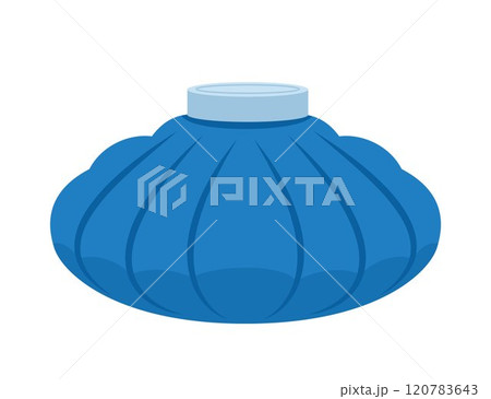 Ice Pack, blue cold compress. First aid treatment element. Vector illustration. 120783643