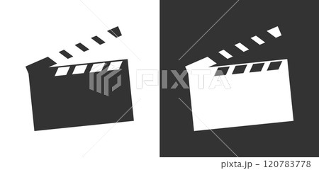 Clapper board, film slate silhouettes. Movie film concept. Vector illustration Clapper board, film slate silhouettes. Movie film concept. Vector illustration 120783778