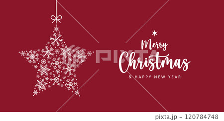 christmasgreeting card with snowflake star vector illustration 120784748