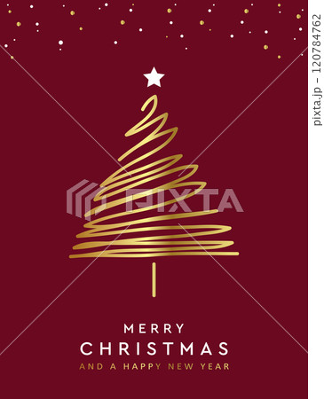 christmas greeting card with minimalistic fir tree vector illustration christmas greeting card with minimalistic fir tree vector illustration 120784762