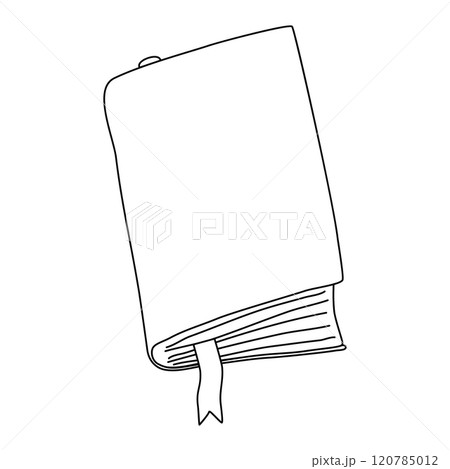 Book with a bookmark, doodle style flat vector outline for coloring book 120785012