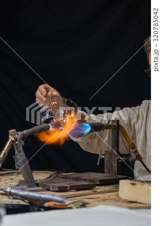 Glassblowing work in the bazaar Glassblowing work in the bazaar 120785042