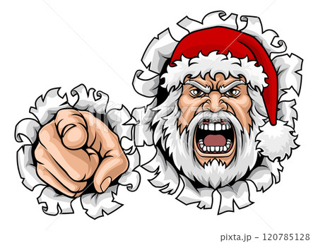 Angry Santa Claus Father Christmas Cartoon Mascot 120785128