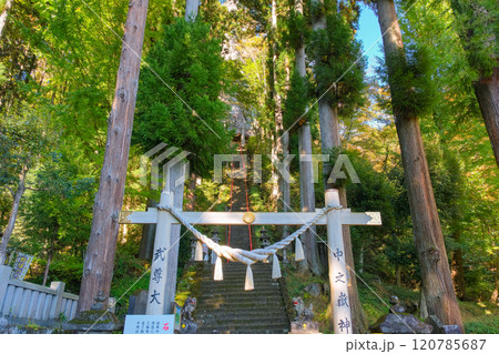 群馬県甘楽郡 妙義山、中之嶽神社 石段 120785687