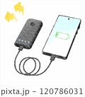 デジタル水彩画＿スマホとモバイル充電器 120786031