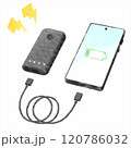 デジタル水彩画＿スマホとモバイル充電器（コード別） 120786032