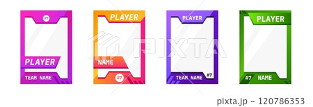 Minimal vector player card for game and competition. 120786353