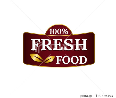 Red rustic label for eco, organic, and vegan product branding. Red rustic label for eco, organic, and vegan product branding. 120786393