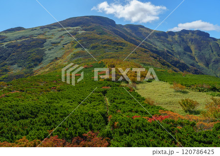 秋の暑寒別岳登山　北海道の絶景 日本二百名山 120786425