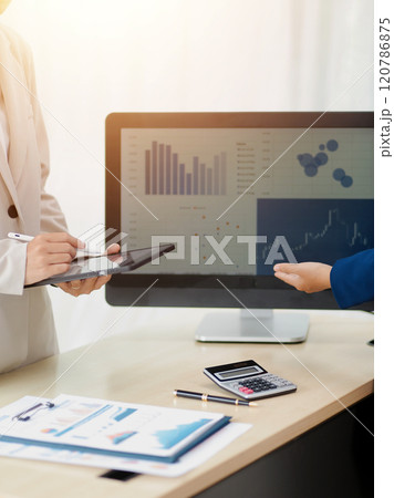 Business Documents, Auditor businesswoman checking searching document legal prepare paperwork or report for analysis TAX time,accountant Documents data contract partner deal in workplace office 120786875